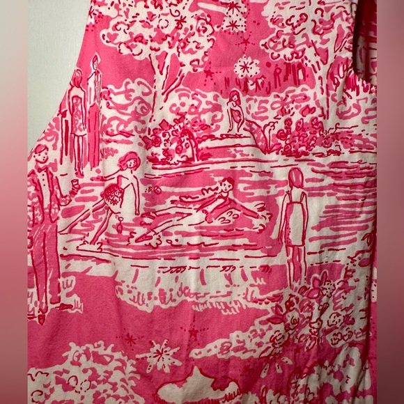RARE Size 16 Lilly Pulitzer Janie Shift Dress in Skinny Dippin Pink Toile EUC - Picture 10 of 12